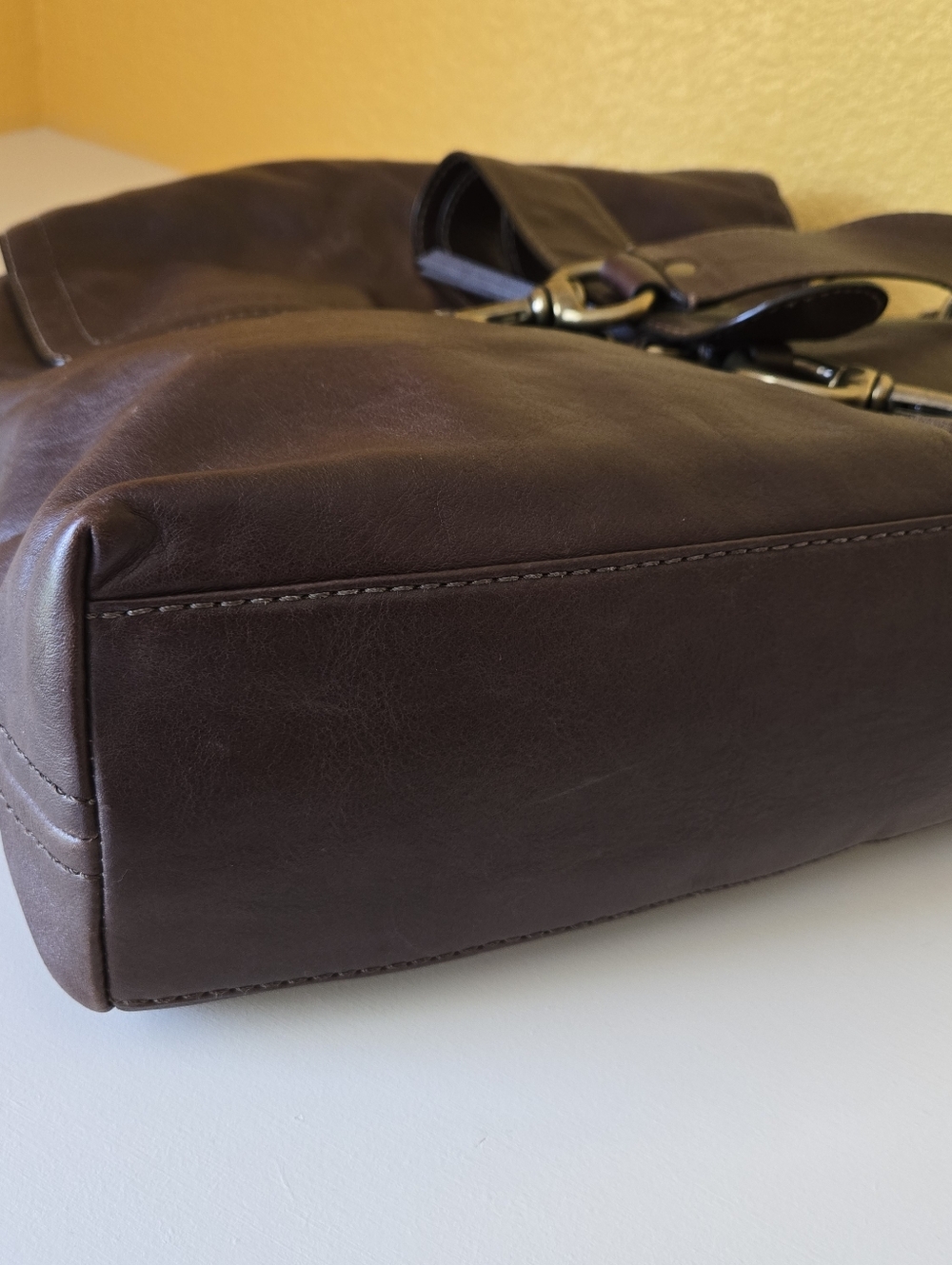 VTG Coach Legacy Brooklyn Brown Pocket Leather Messenger Shoulder Tote Large Bag - Picture 11 of 16